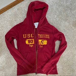 USC Trojans red gold logo hoodie sweatshirt M